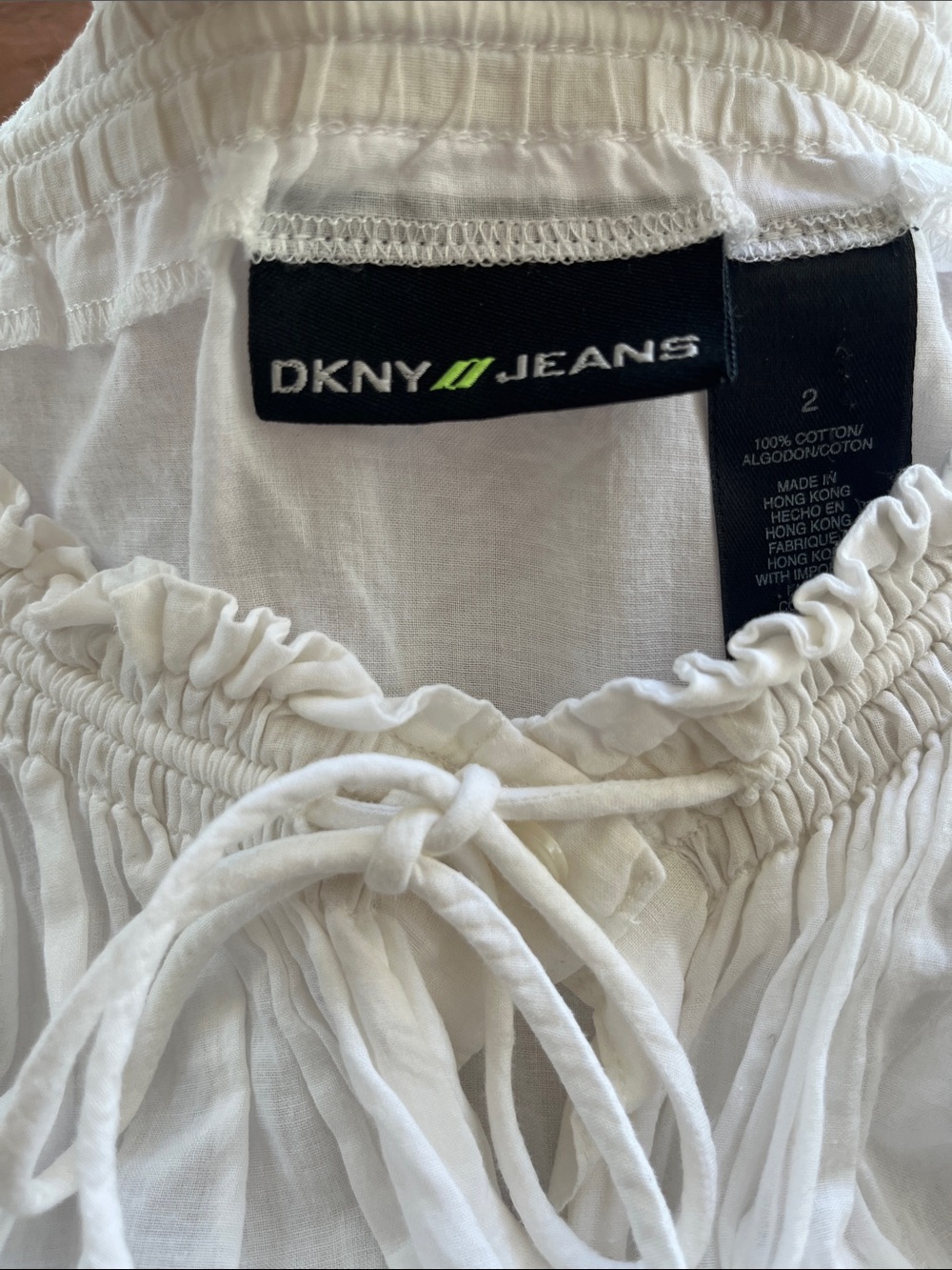 DKNY Cream Off-Shoulder Peasant Blouse - Picture 2 of 6